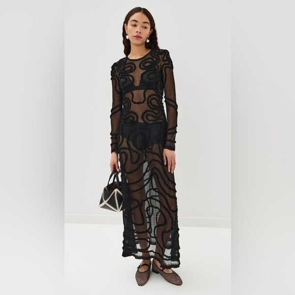 Ulla Johnson Dresses & Skirts - Ulla‎ Johnson Valentina Dress Size Small Black Embroidered Mesh Maxi